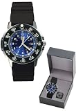 RAM Stainless Case & Blue Dive Watch with Compass