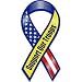 マグネット・リボン Blue Yellow Support our Troops（星条旗・Sサイズ）M-S-01