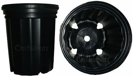 Economy 1 Gallon Orchid Flower Plastic Pot - 10 Pack by Black Pots