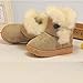 Ikevan Snow Boots Baby's Winter Cotton Boots Fur Velvet Anti-Slip thicken Short Tube Martin Boots Girls Kids Warm Boots Toddler Shoes 1-3 years old (21, Khaki)
