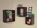 Mahogany Stained Wall Cubbies - Set of 3