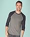Next Level Mens Tri-Blend 3/4-Sleeve Raglan Tee (6051) vin blk/pr HTHR 2XL