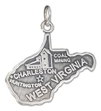 STERLING SILVER ANTIQUED WEST VIRGINIA STATE CHARM