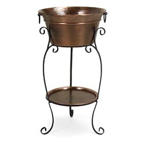 35 Copper Dual Purpose Wine Ice Chest Bucket with Stand by 