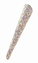 Hair Clip - H71 - Banana Style Encrusted in Swarovski (tm) Crystal Stones ~ Clear AB