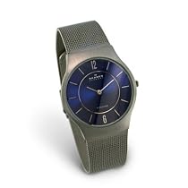 Skagen Men's Blue Face Titanium Mesh Bracelet Watch #233LTTN