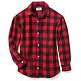 オールドネイビー OLD NAVY/ プラッドフランネルボーイフレンドシャツ レッドバッファロープラッド トップス長袖シャツ L【並行輸入】