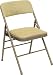 Triple Braced & Quad Hinged Beige Fabric HERCULES&trade; Folding Chair - 1''Thick Seat [HF3-MC309AF-BGE-GG]
