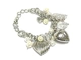 Multi Heart Bead Charm Chain Bracelet Jewelry