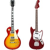 【コレクション、コスプレ、楽器入門に♪】エレキギター2本セット(LP-28/CS、MG-200/MRD)【軽音部入部セット】