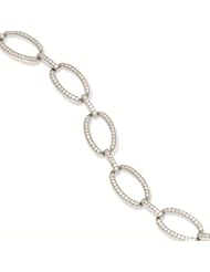 Sterling Silver & CZ Cubic Zirconia Brilliant Embers Polished Bracelet