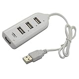 USB 2.0 4 Port Hub High Speed Row For PC / Mac White(HUB)