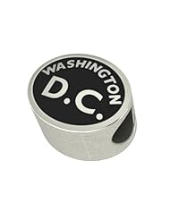 Washington D.C. White House Travel Bead Charm Fits Pandora Style Bracelets Including Chamilia, Troll and More. In Stock for Fast Shipping.