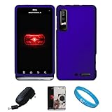 Magic Blue 2 Piece Protective Snap-On Hard Case Cover for Motorola Droid 3  ....