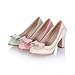 Charm Foot Fashion Bows Womens Chunky High Heel Pumps Shoes