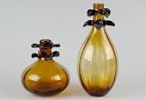 Produkt-Bild: Glasvase Blatt amber,geriffelt