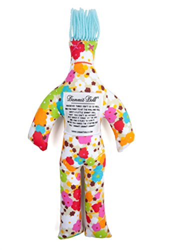 Dammit Doll - Classic Dammit Doll - Fleur De Soleil - Painted Pansies - Turquoise Hair - Stress Relief, Gag Gift
