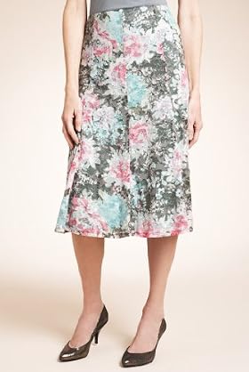 Classic Collection Poppy Print Jersey Panelled Skirt