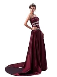 A-line Strapless Crinkled Taffeta  Dress with a Brush/Sweep Train 