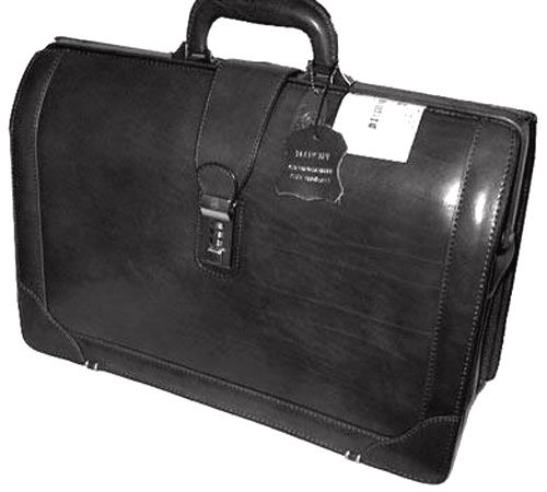 Mancini Black Lawyerlitigation Leather Briefcase
