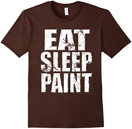 Men's Eat Sleep Paint T shirt Medium Brown