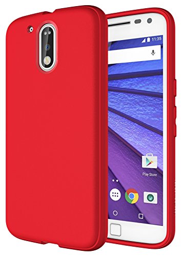 Moto G4 Case, Diztronic Full Matte Slim-Fit Flexible TPU Case for Motorola Moto G⁴ and Moto G⁴ Plus (4th Generation Only) 2016 (Matte Red)