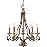 Quoizel JI5005HL Jillian 5-Light Chandelier with Shadeless Candle-Lights, Heirloom