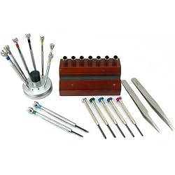 14 Watchmakers Screwdrivers Anti-Magnetic Tweezers Tool
