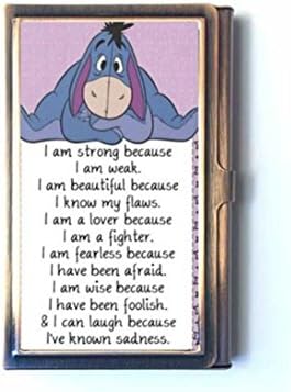 Disney Winnie the Pooh Eeyore Donkey Fashion Bronze Stainless Steel Business Name Card Case Holder
