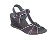 ARGILA A381 Wedge Sandal w/ Button in Purple/cream