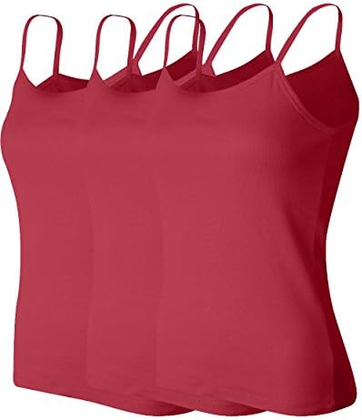 Women's Basic Spaghetti Tank Top 22.5 long. (BURGANDY 3PACK)