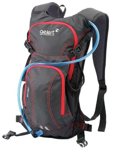 Gelert Strider Sac à dos + poche à eau Noir/Vivid Rouge 2 Litre