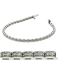 14k White Gold Diamond Bracelet, Best Quality Free Gift Box Satisfaction Guaranteed