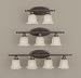 Murray Feiss VS11303-CB Three-Light Garrett Collection Vanity Strip, Corinthian Bronze with White Alabaster Glass Shades