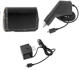  : Premium Black Carrying Pouch Leather Case with Belt Clip + Rapid Car Charger + Home Travel Charger for Lg Vx8560 Chocolate 3, Ax300, Ux300, Decoy Vx8610, Lx400, Env2 Vx9100, Glimmer Ax830, Ux830 Cell Phone