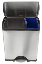 Simplehuman 50 L brushed recycler rectangular pedal bin