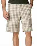 Club Room Washed Plaid Flat Front Shorts Pebble/Brown Plaid 34
