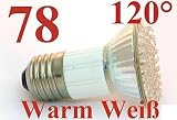 78 LED Strahler E27 120° Warm Weiss Spot Leuchtmittel JDR E-27 230V Warmweiß