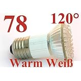 78 LED Strahler E27 120� Warm Weiss Spot �63mm Leuchtmittel JDR E-27 230V Warmwei�von "DEL-KO"