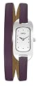 Opex - X0391LD5 - Ballerine - Montre Femme - Quartz Analogique - Cadran Acier Brossé - Bracelet Cuir Violet