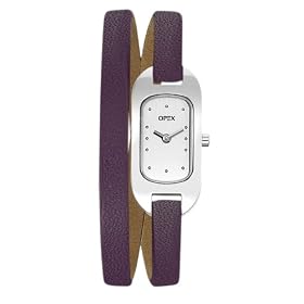 Opex - X0391LD5 - Ballerine - Montre Femme - Quartz Analogique - Cadran Acier Bross� - Bracelet Cuir Violet