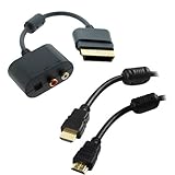 GTMax RCA Optical Audio Adapter Cable + 6FT Gold Plated HDMI WITH ETHERNET Black Cable w/Ferrites M/