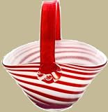 Glass Candy Cane Basket