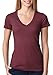 Bella-Canvas B8435 Womens Short Sleeve Deep V-Neck T-Shirt - Maroon Triblend, Large
