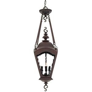Amalfi Large Hanging Lantern, 36Hx9.5DIAM, TERRA BRONZE by 