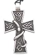 Big Garden Of Eden Snake Cross Pewter Pendant Necklace