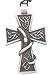 Big Garden Of Eden Snake Cross Pewter Pendant Necklace