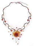 Citrine and carnelian choker, 'Fire Flower' 0.8 W 15.2 L