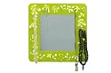 PT Mirror And Accessories Hanger In  Leaves Steel with Glass Lime Green Colour