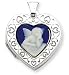 Sterling Silver Angel Cameo 21mm 2-frame Heart Locket with 20 inch Sterling Silver Chain